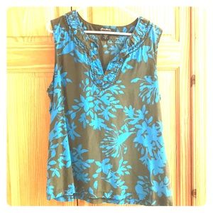 Eddie Bauer Sleeveless Top OliveGreen Turquoise XL